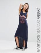 Noisy May Petite Sleeveless Motif Jersey Midi Dress - Navy