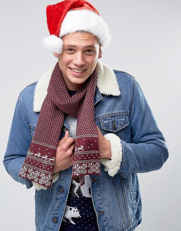 7x Holidays Fairisle Scarf - Red
