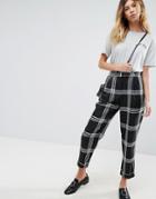Asos Tapered Mansy Pants In Check - Multi