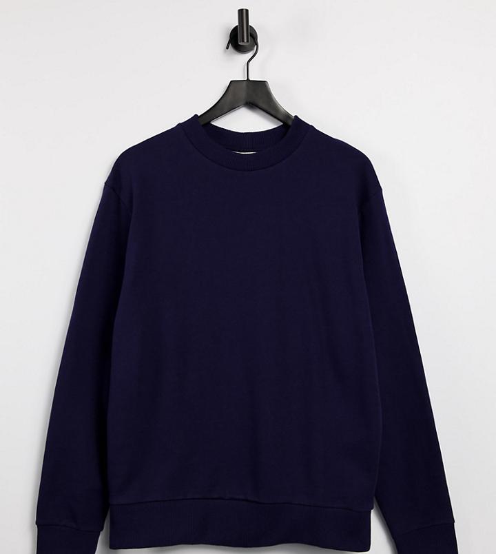 Collusion Unisex Sweatshirt In Dark Blue-blues