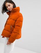 Pull & Bear Padded Jacket - Orange