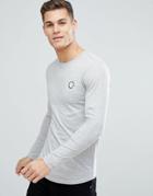 Jack & Jones Long Sleeve T-shirt With Chest Branding - Gray