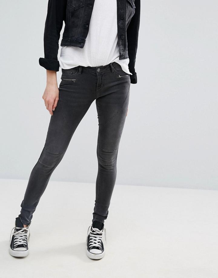 Noisy May Eve Paneled Skinny Jeans - Gray