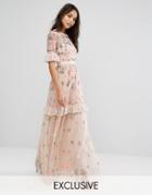 Needle & Thread Ditsy Scatter Embellished Maxi Dress - Pink