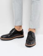 New Look Leather Derby Shoes In Black - Black