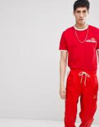 Ellesse Ringer T-shirt With Chest Logo In Red - Red