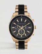 Armani Exchange Ax1814 Chronograph Bracelet Watch In Gold/black 44mm - Gold