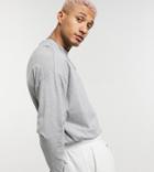 Asos Design Long Sleeve Oversized T-shirt In Gray Heather - Gray-grey