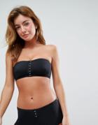 Asos Mix And Match Bandeau Bikini Top With Hook And Eye - Black