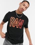 G-star Capital Raw Logo T-shirt In Black