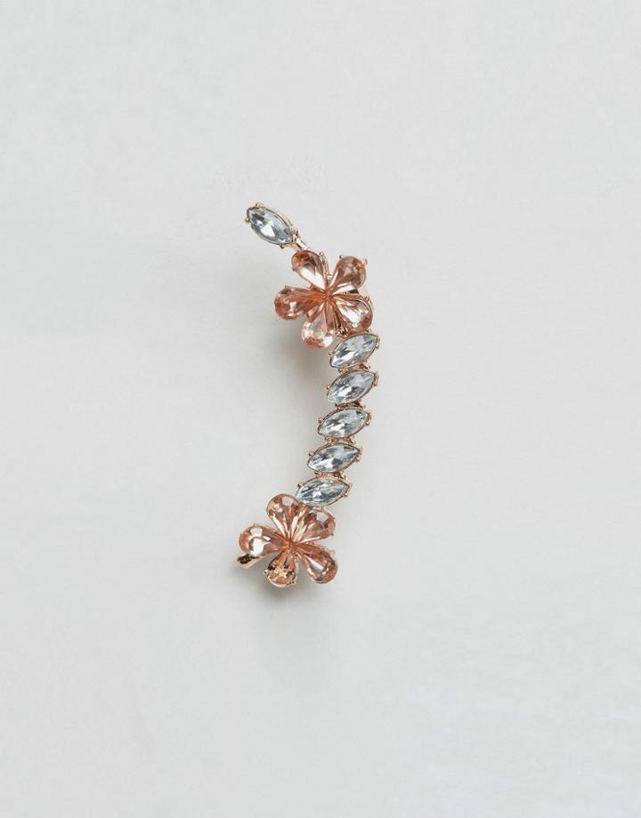 Asos Pretty Flower Ear Cuff - Pink