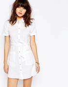Asos Linen Shirt Dress - White