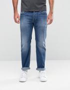 Diesel Waykee Straight Jeans 858k Mid Wash - Blue