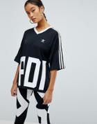 Adidas Originals Bold Age V Neck Three Stripe T-shirt - Black