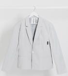 Collusion Nylon Boxy Blazer With Zip Pocket In Grey