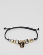 Asos Rope Bracelet With Skulls - Black
