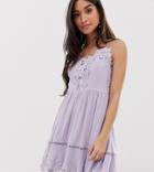 Sisters Of The Tribe Cami Dress With Cross Back Detail - Purple