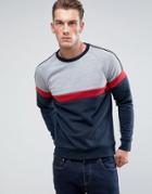 Threadbare Cut And Sew Color Sweat - Navy