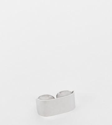 Faded Future Plaque Double Ring In Silver