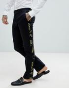 Twisted Tailor Super Skinny Suit Pants In Black Jacquard - Black