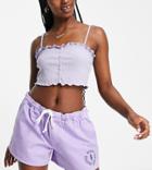 Polo Ralph Lauren X Asos Exclusive Collab Cotton Logo Shorts In Lavender - Part Of A Set-purple