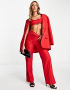 Topshop Clean Tailored Pant In Red