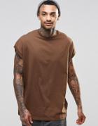Asos Super Oversized T-shirt In Brown - Saddle Brown