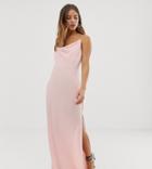 New Look Maxi Dress With Cowl Neck In Pink