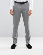 Asos Skinny Fit Smart Pants With Belt - Gray