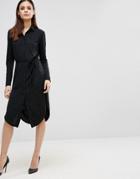 Asos Button Front Shirt Dress - Black