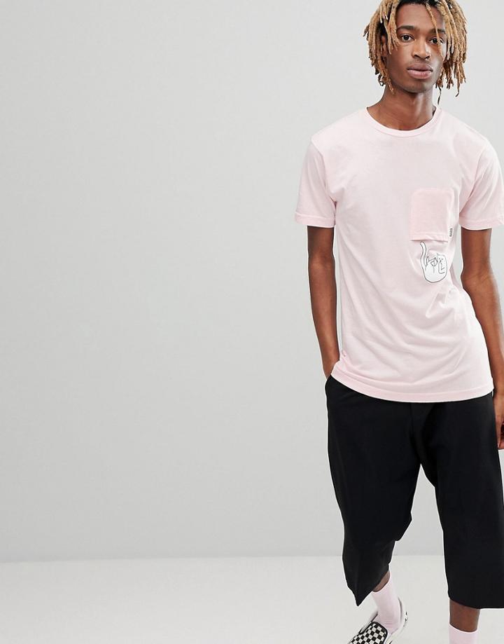 Ripndip Falling For Nermal T-shirt With Pocket - Pink