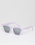 Asos Design Cat Eye Sunglasses With Square Frame - Purple