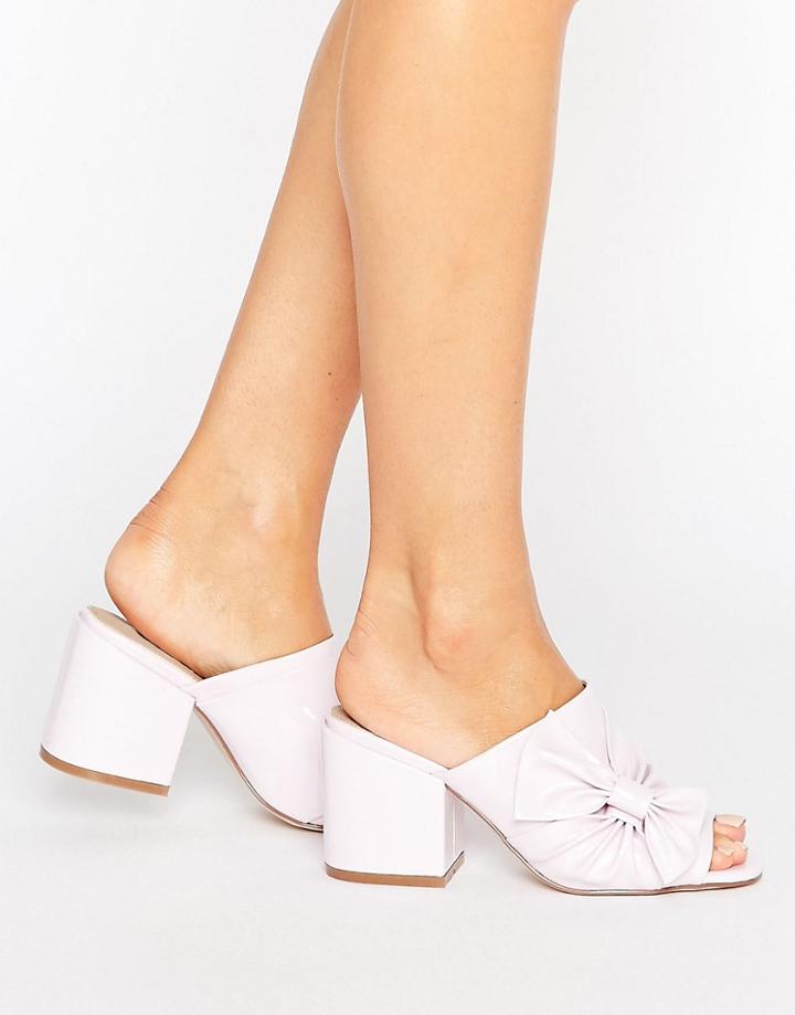 Asos Headliner Bow Detail Mule - Purple