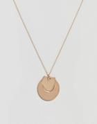 Asos Design Circle Disc And Geo Shape Pendant Necklace - Gold