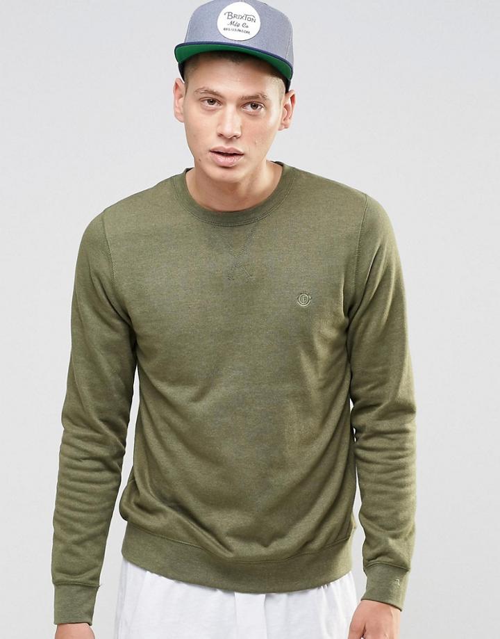 Element Sweatshirt With Logo In Green - Dust Green