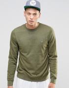 Element Sweatshirt With Logo In Green - Dust Green