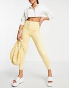 Miss Selfridge Emily High Rise Skinny Jeans In Yellow
