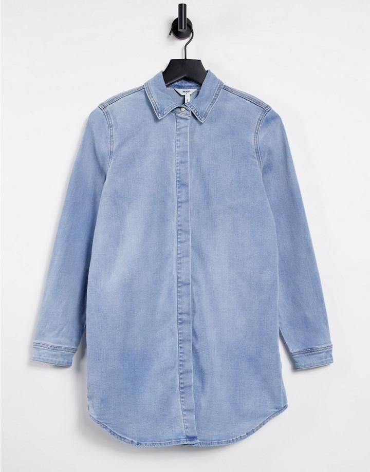 Object Longline Shirt In Light Blue-blues