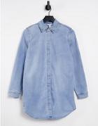 Object Longline Shirt In Light Blue-blues