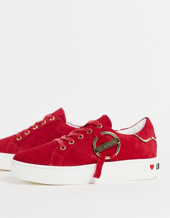 Love Moschino Gold Hardware Sneakers In Red
