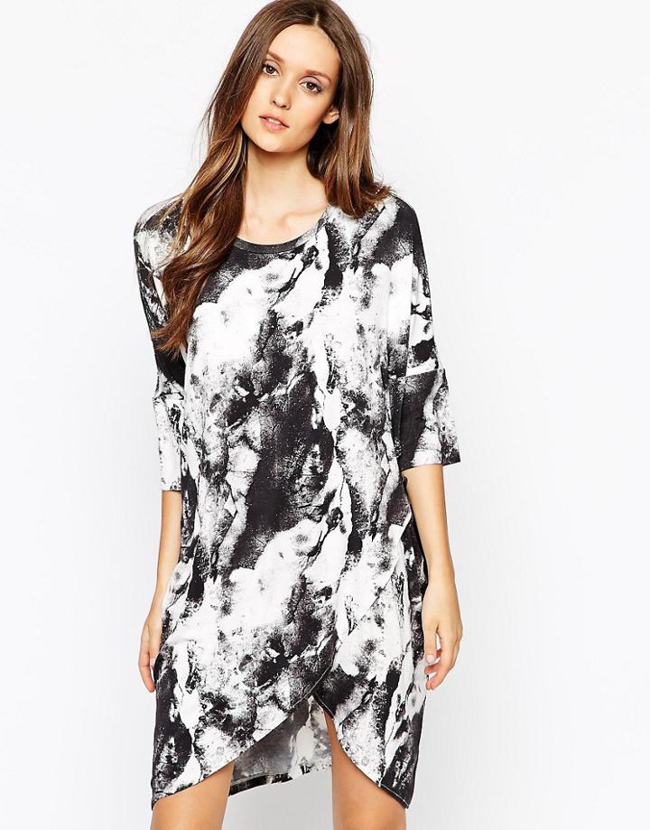 Just Female Earth Dress In Scenic Print - Multi