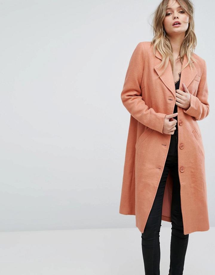 Y.a.s Button Down Pea Coat - Red
