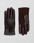 Barneys Real Leather Gloves With Smart Phone Touch Screen Compatible - Brown
