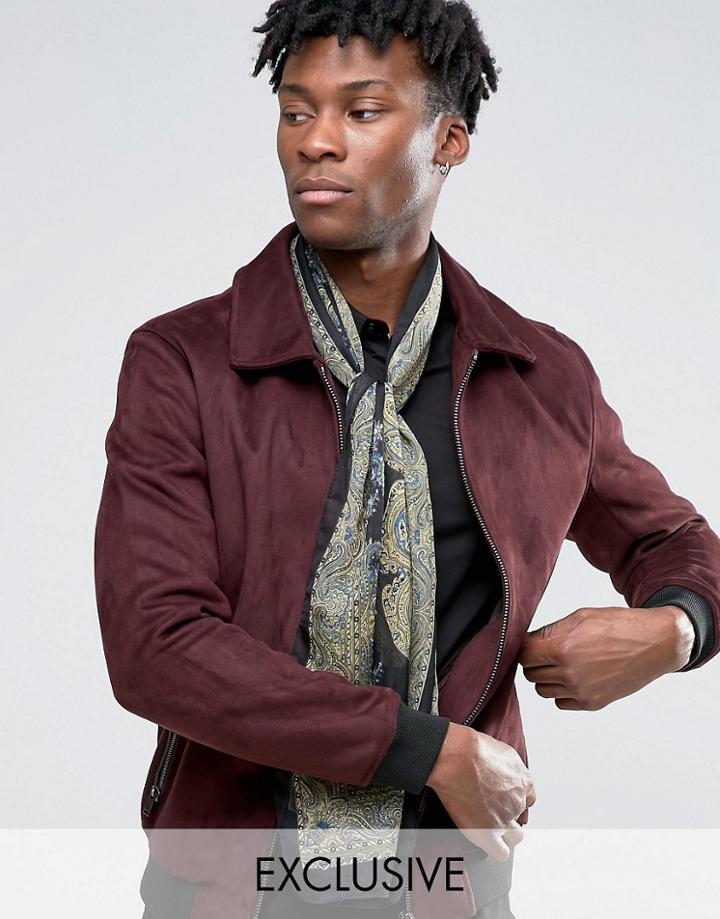 Reclaimed Vintage Paisley Scarf In Multi - Black