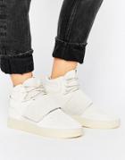 Adidas Originals Beige Tubular Invader Strap Sneakers - Brown