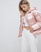Qed London Padded Jacket - Pink