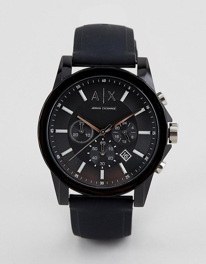 Armani Exchange Ax1326 Outerbanks Leather Watch - Black