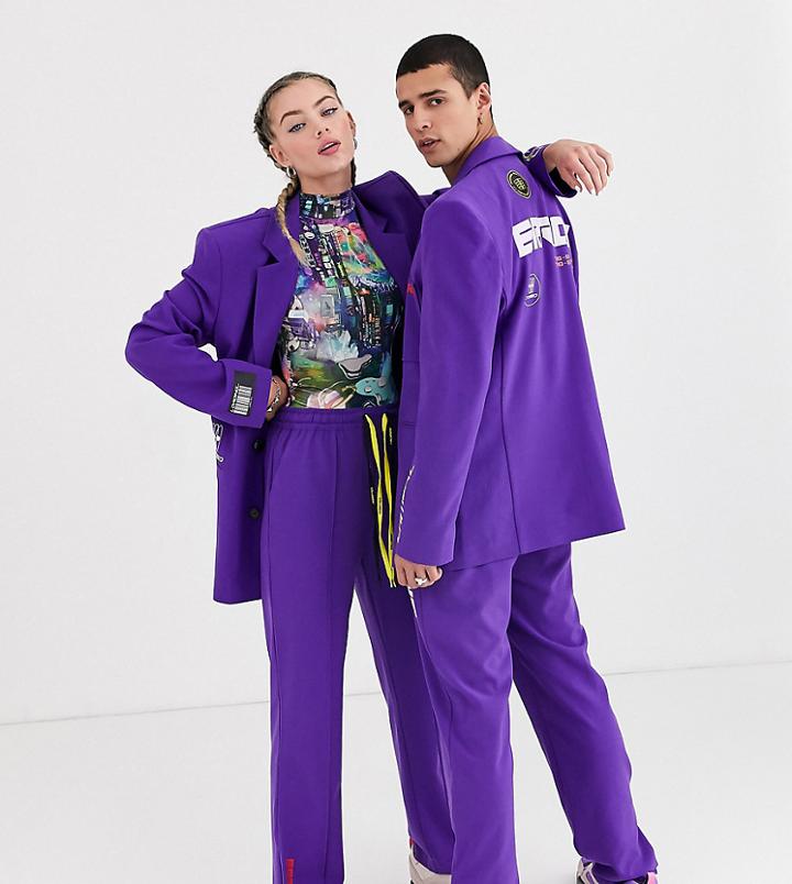 Collusion Unisex Oversized Dad Blazer-blue