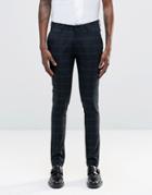 Asos Super Skinny Suit Pants In Plaid Check - Gray