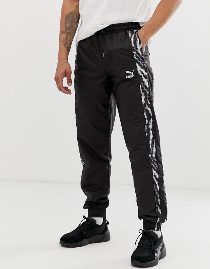 Puma Wild Pack Sweatpants In Zebra Print - Black